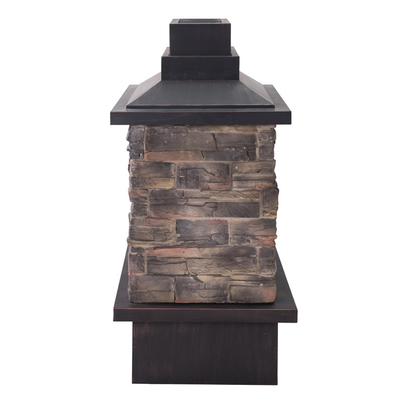 Darby Home Co Pirtle 48.03'' H Steel Wood Burning Outdoor Fireplace